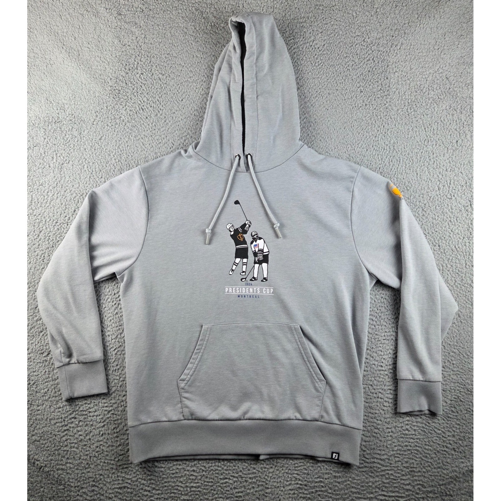 Footjoy Hoodie Mens Large Gray 2024 Presidents Cup Sweatshirt Golf Performance